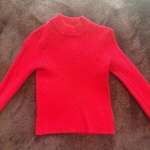 Windsor Vibrant Red Ribbed Turtleneck Sweater